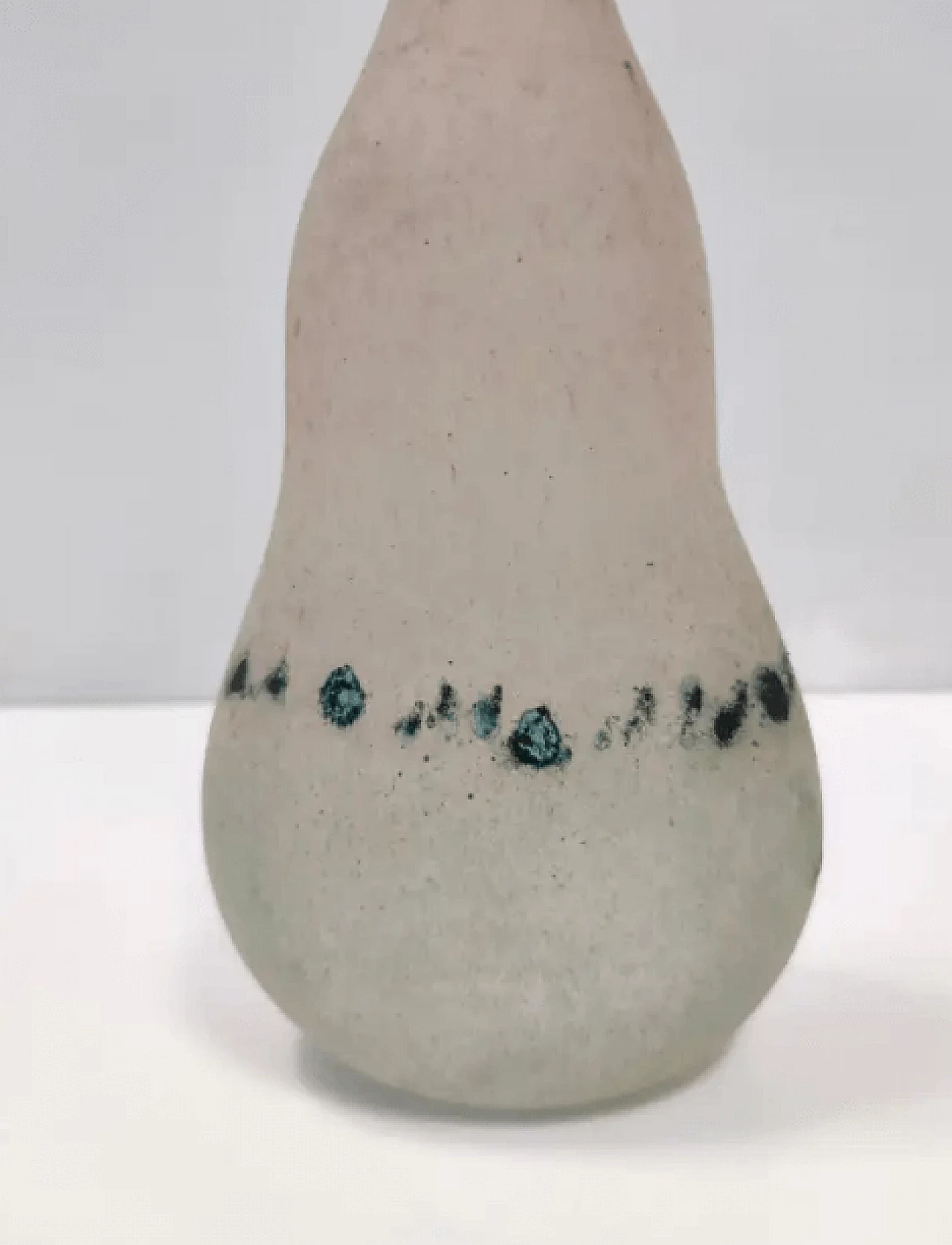 Bottiglia/vaso postmoderno in vetro Scavo fatto a mano da Luigi Mellara, anni '70 9