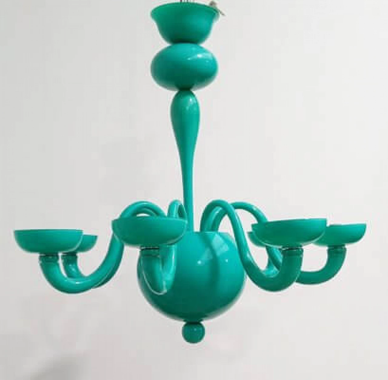 Green Murano glass chandelier by Leucos, 1990s 1