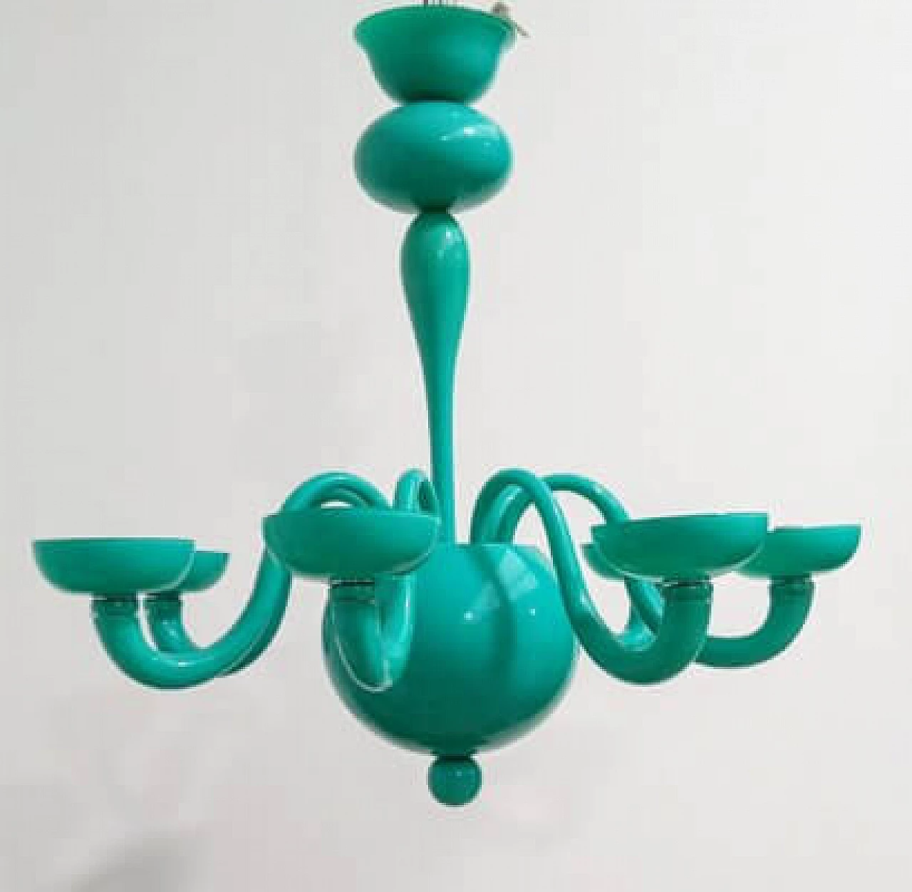 Lampadario in vetro di Murano verde di Leucos, anni '90 1