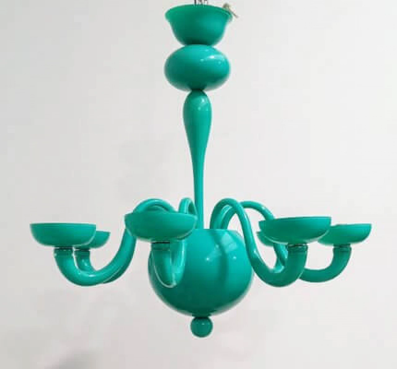 Green Murano glass chandelier by Leucos, 1990s 2