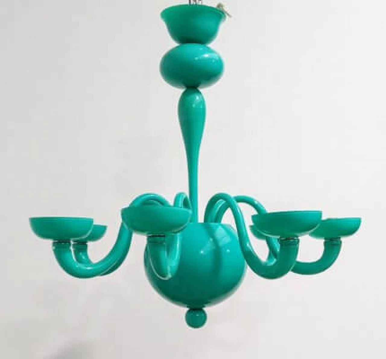 Lampadario in vetro di Murano verde di Leucos, anni '90 2