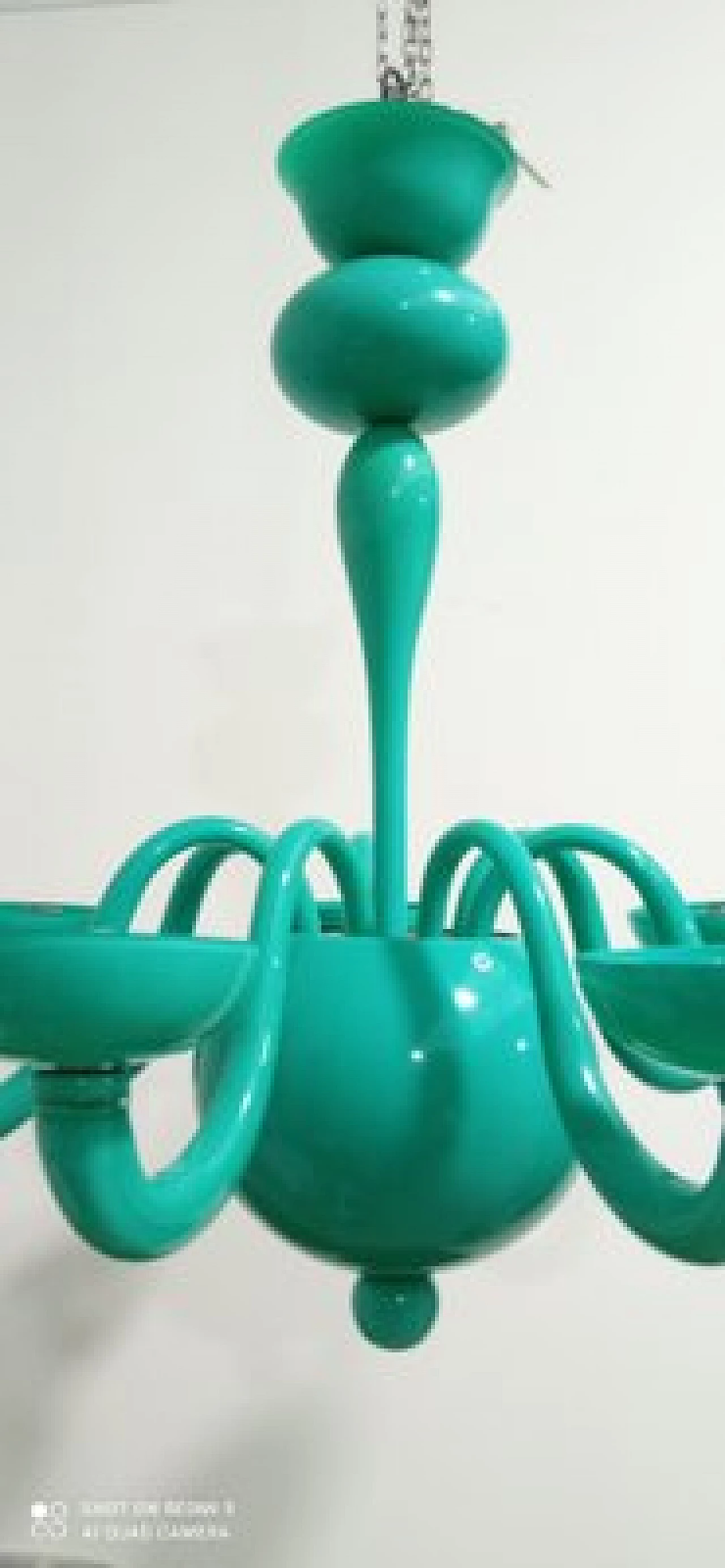 Green Murano glass chandelier by Leucos, 1990s 3