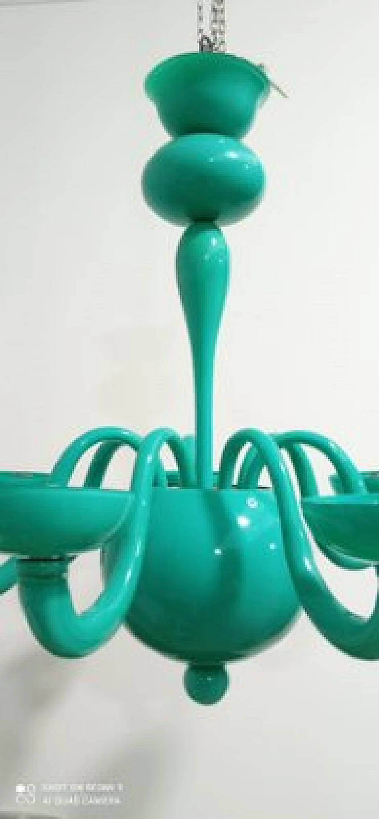 Lampadario in vetro di Murano verde di Leucos, anni '90 3