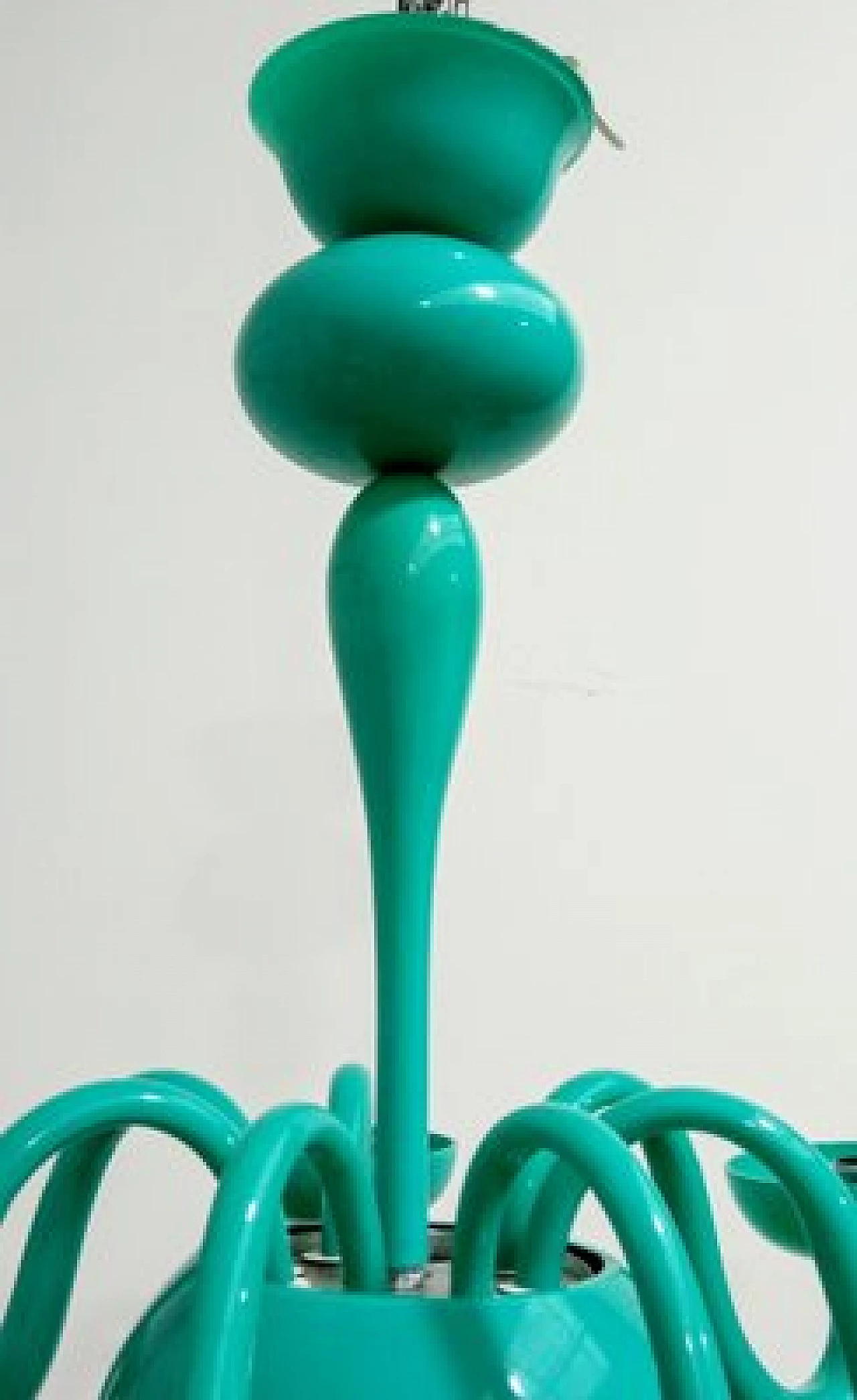 Green Murano glass chandelier by Leucos, 1990s 4