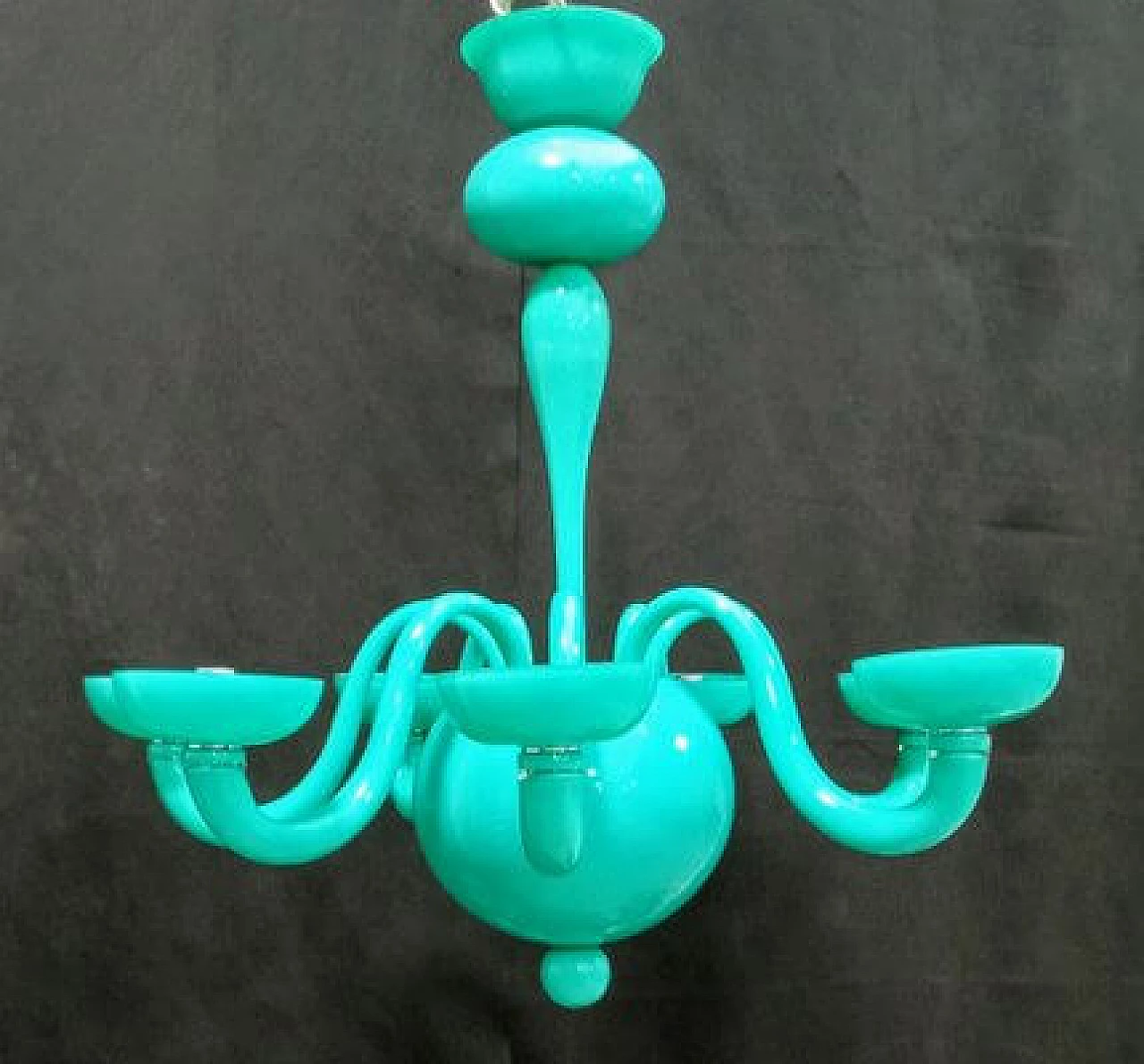 Green Murano glass chandelier by Leucos, 1990s 7