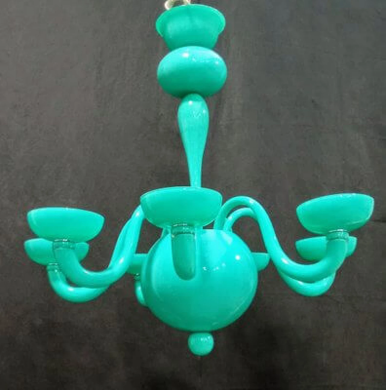 Green Murano glass chandelier by Leucos, 1990s 11