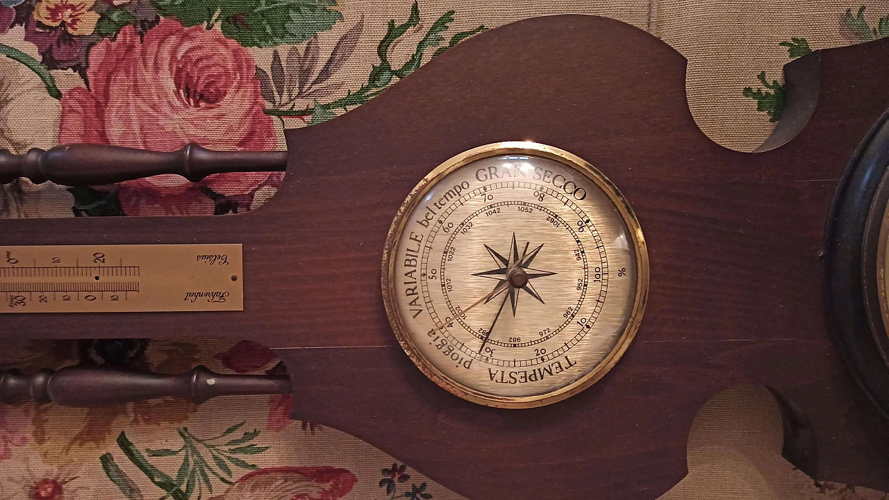 Wall clock with barometer and hygrometer, 1940s 3