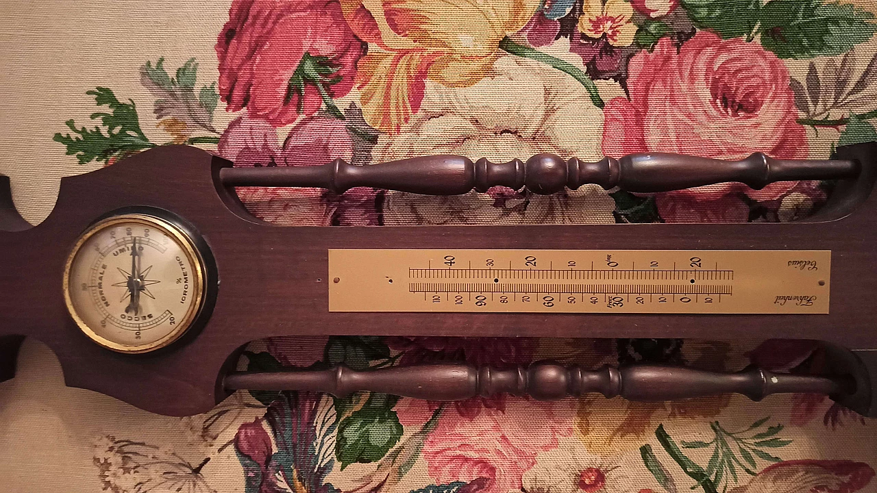 Wall clock with barometer and hygrometer, 1940s 4