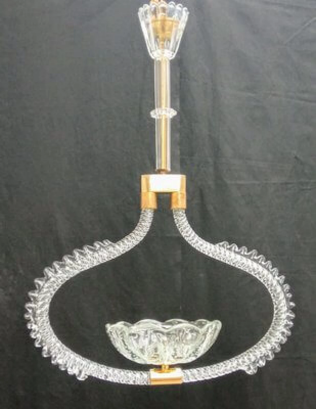 Handmade Murano glass chandelier by Barovier & Toso, 1950s 1
