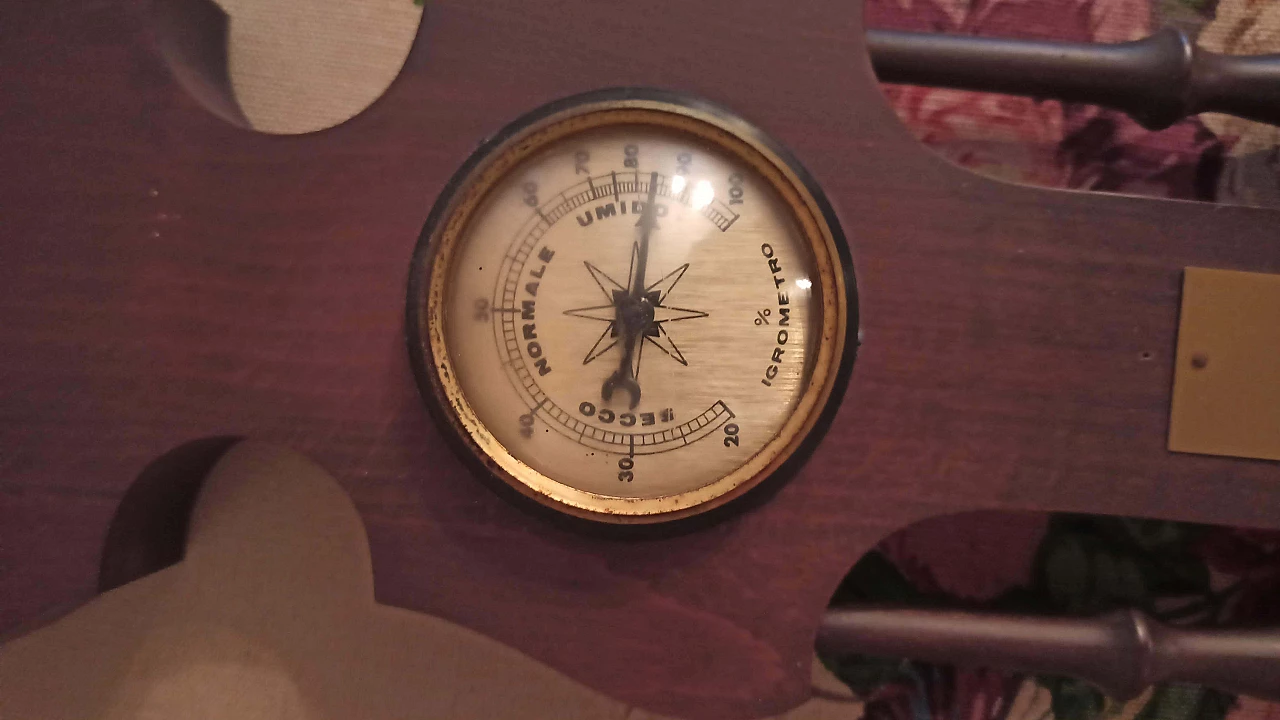 Wall clock with barometer and hygrometer, 1940s 5