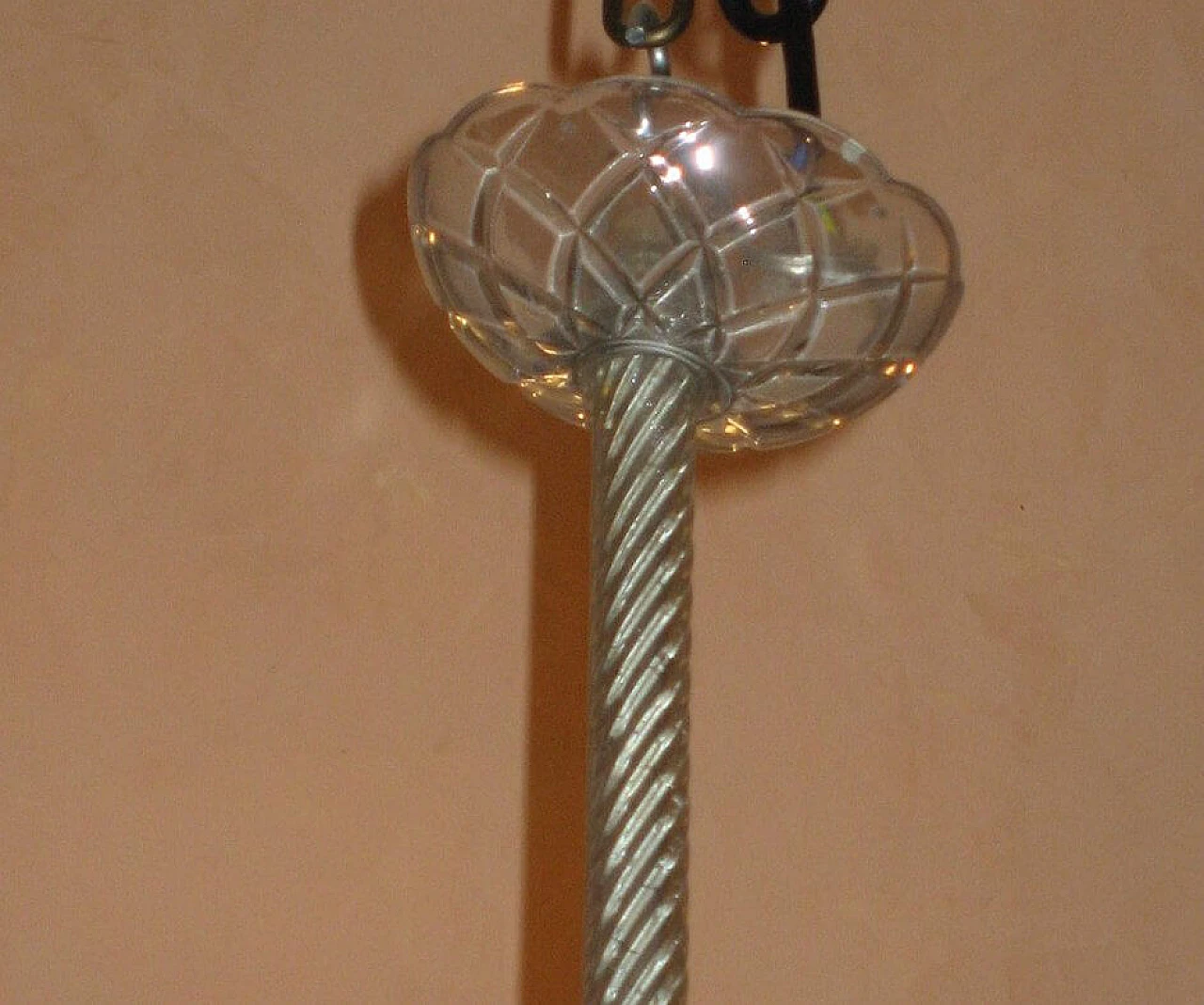 Lampadario in vetro di Murano nello stile di Barovier, anni '40 9