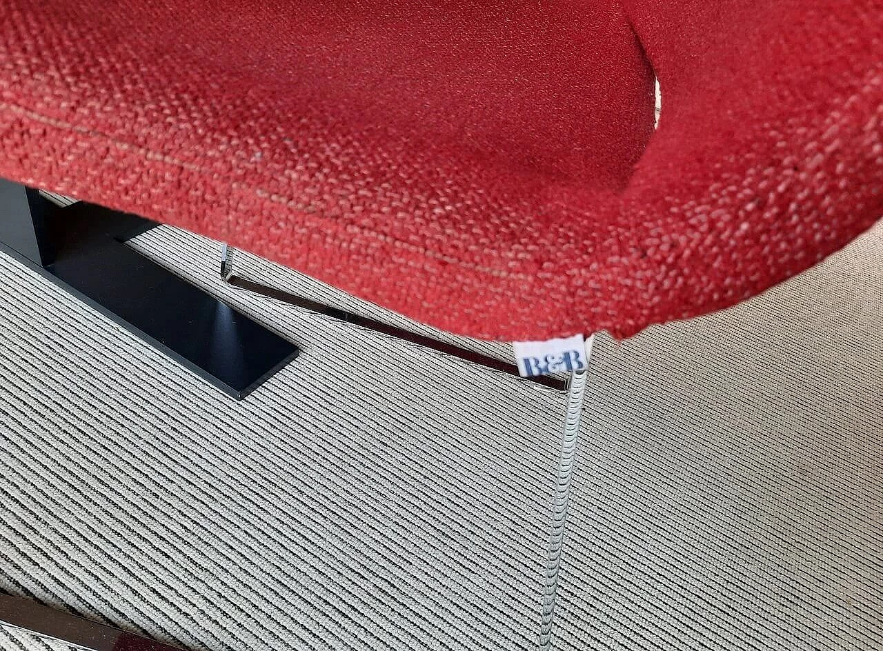 4 Metropolitan chairs in red Maxalto textured fabric by Jeffrey Bernett for B&B Italia 3