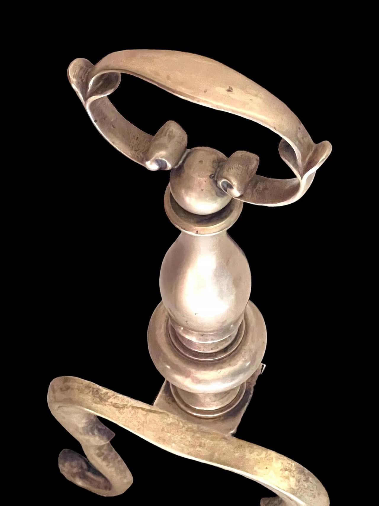 Pair of brass fireplace andirons, 1960s 5