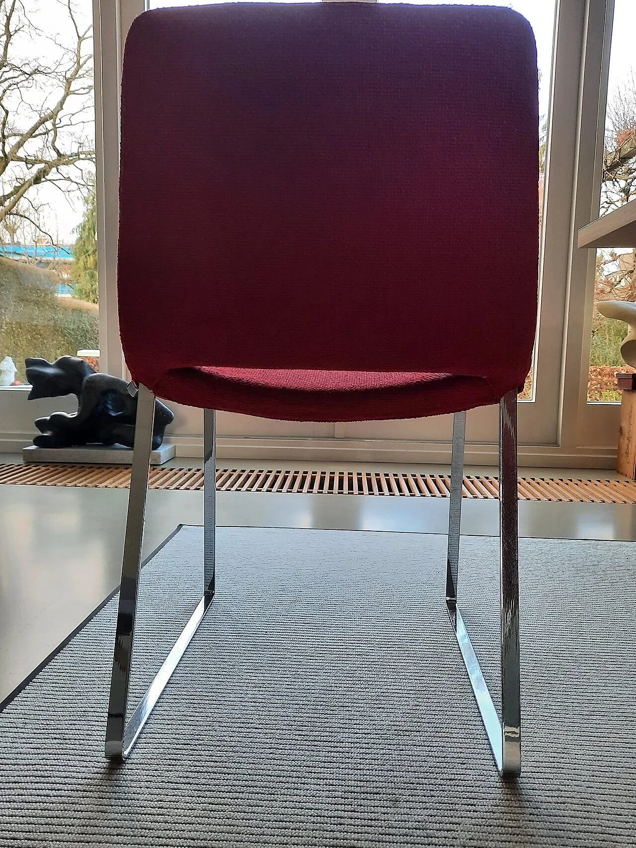 4 Metropolitan chairs in red Maxalto textured fabric by Jeffrey Bernett for B&B Italia 7