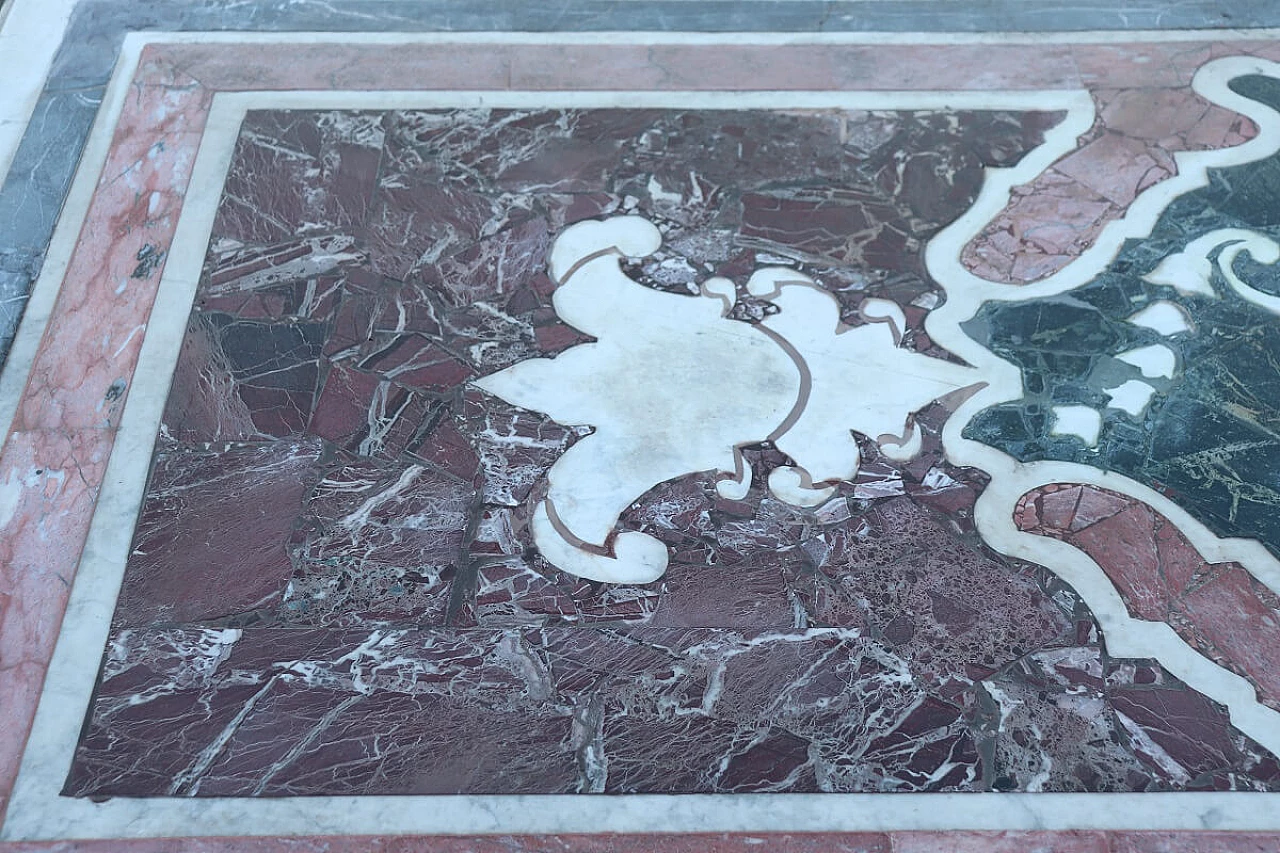 Tavolo da giardino in ferro e piano in marmo, '900 9