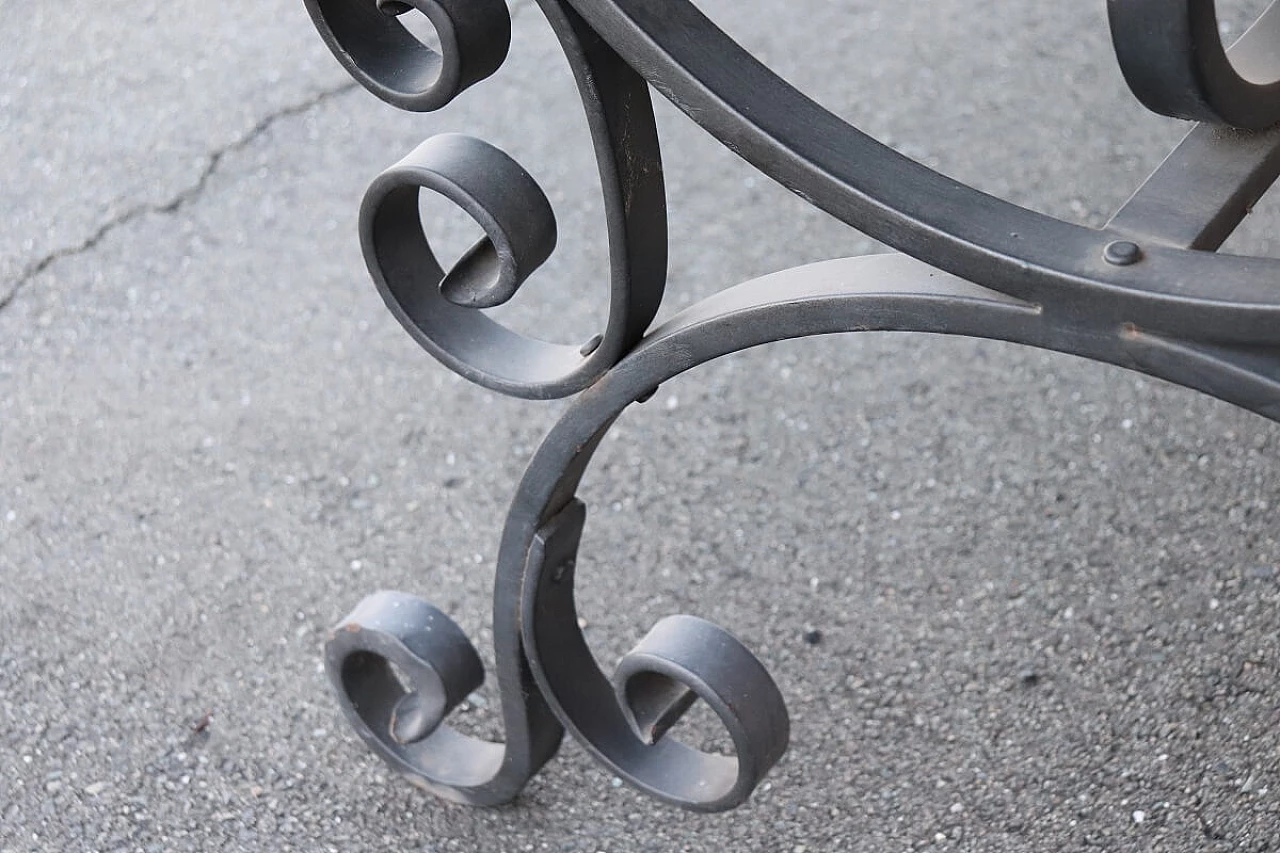 Tavolo da giardino in ferro e piano in marmo, '900 15