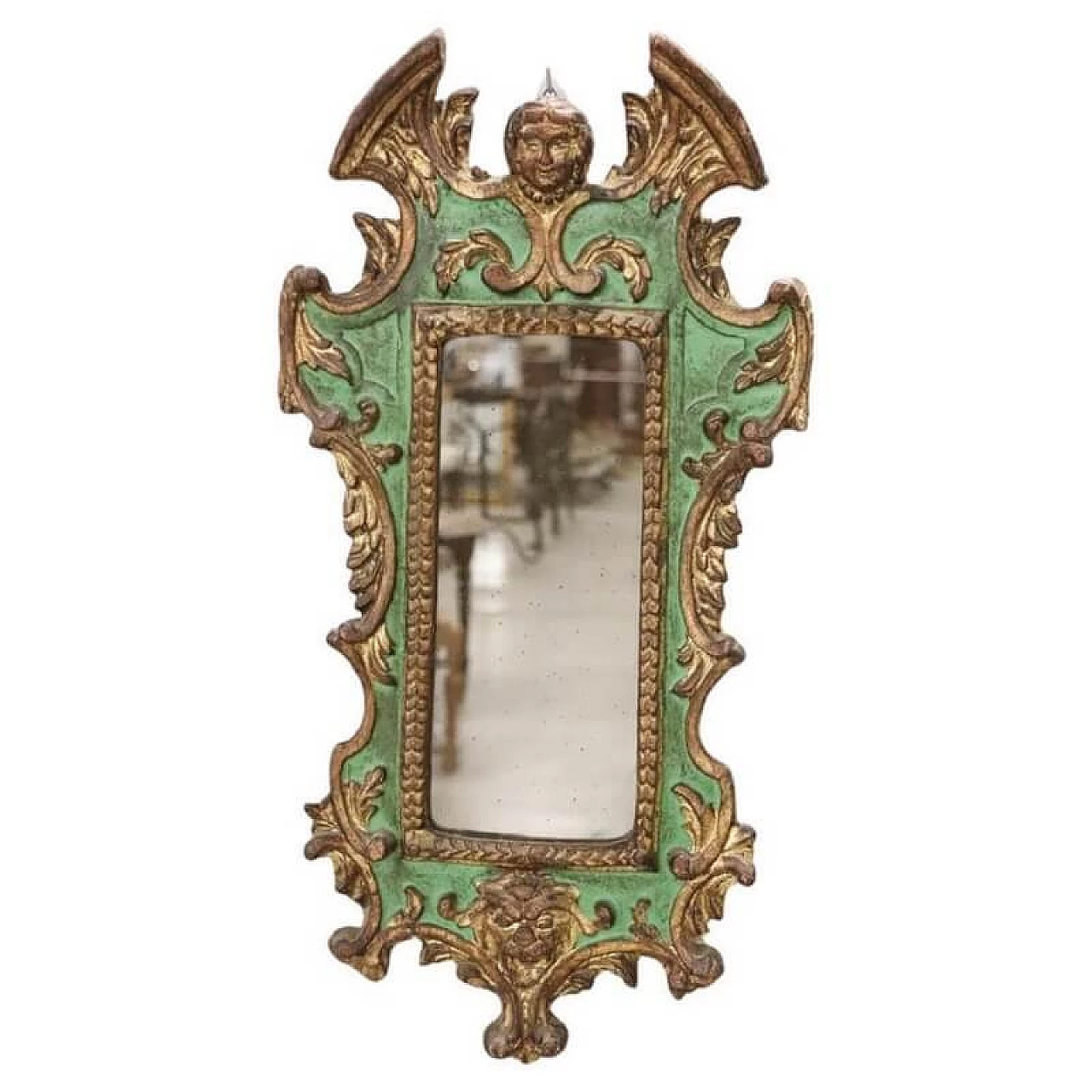 Wooden mirror with Gothic-style decoration, 20th century 1