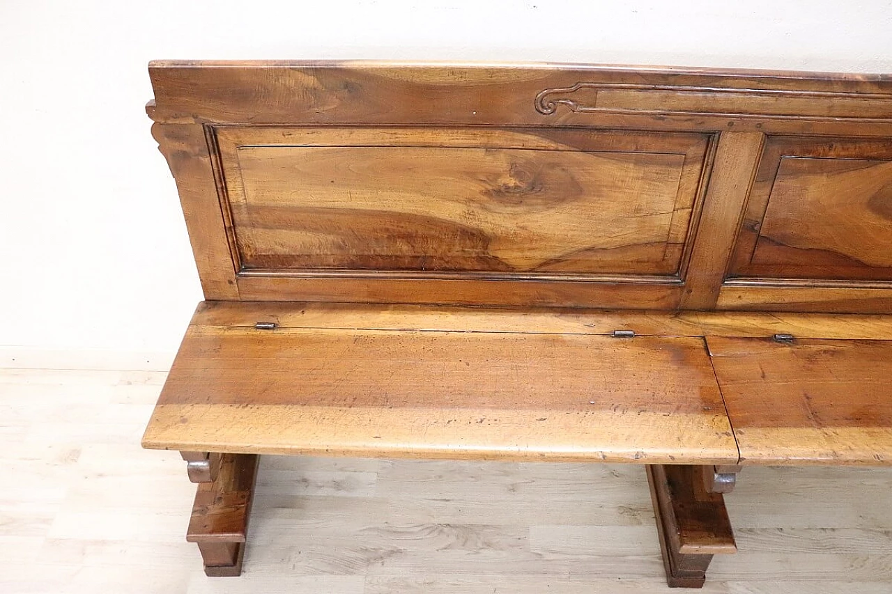 Solid walnut bench, 19th century 4