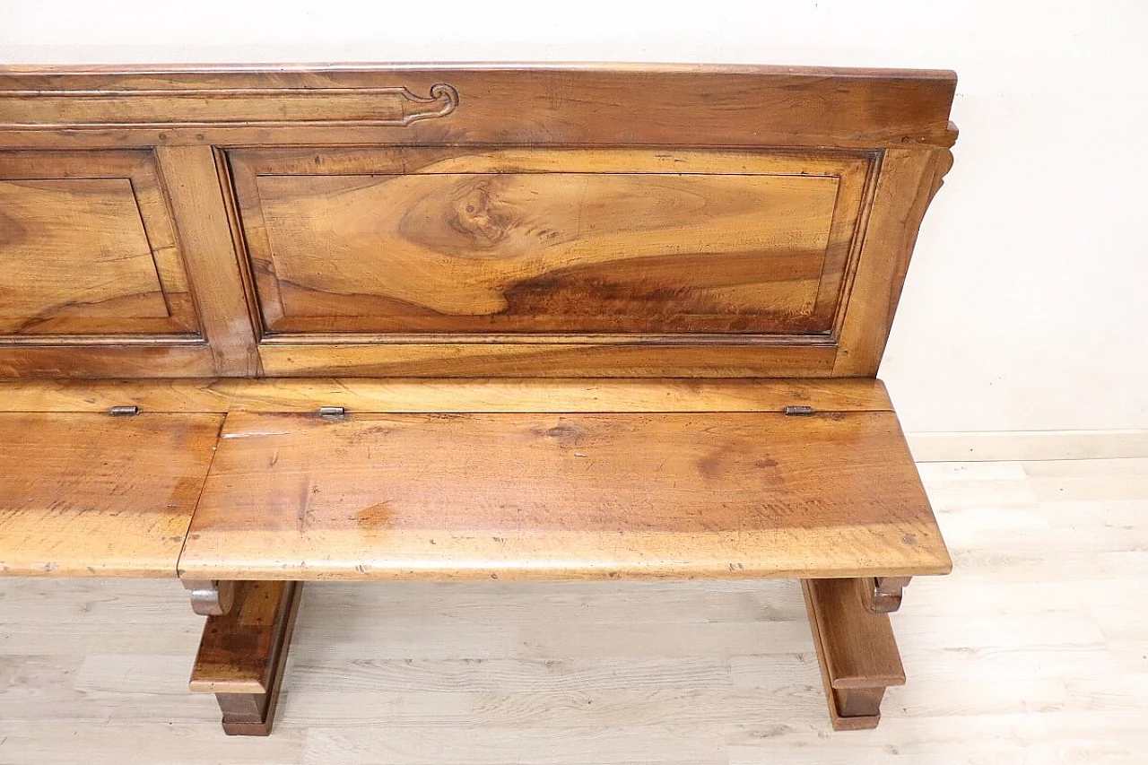Solid walnut bench, 19th century 5