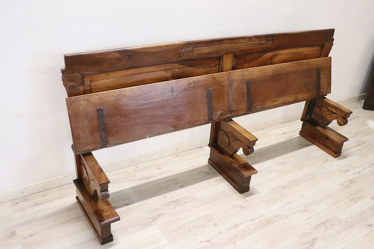 Solid walnut bench, 19th century 7