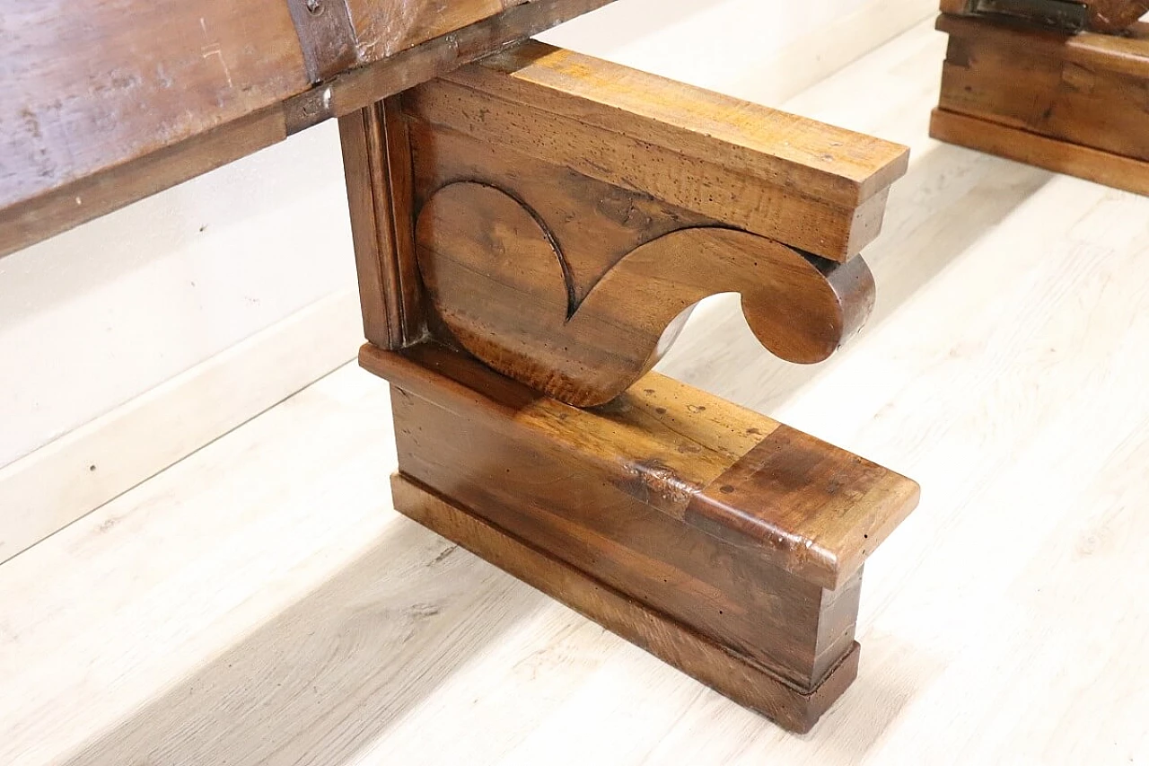 Solid walnut bench, 19th century 9