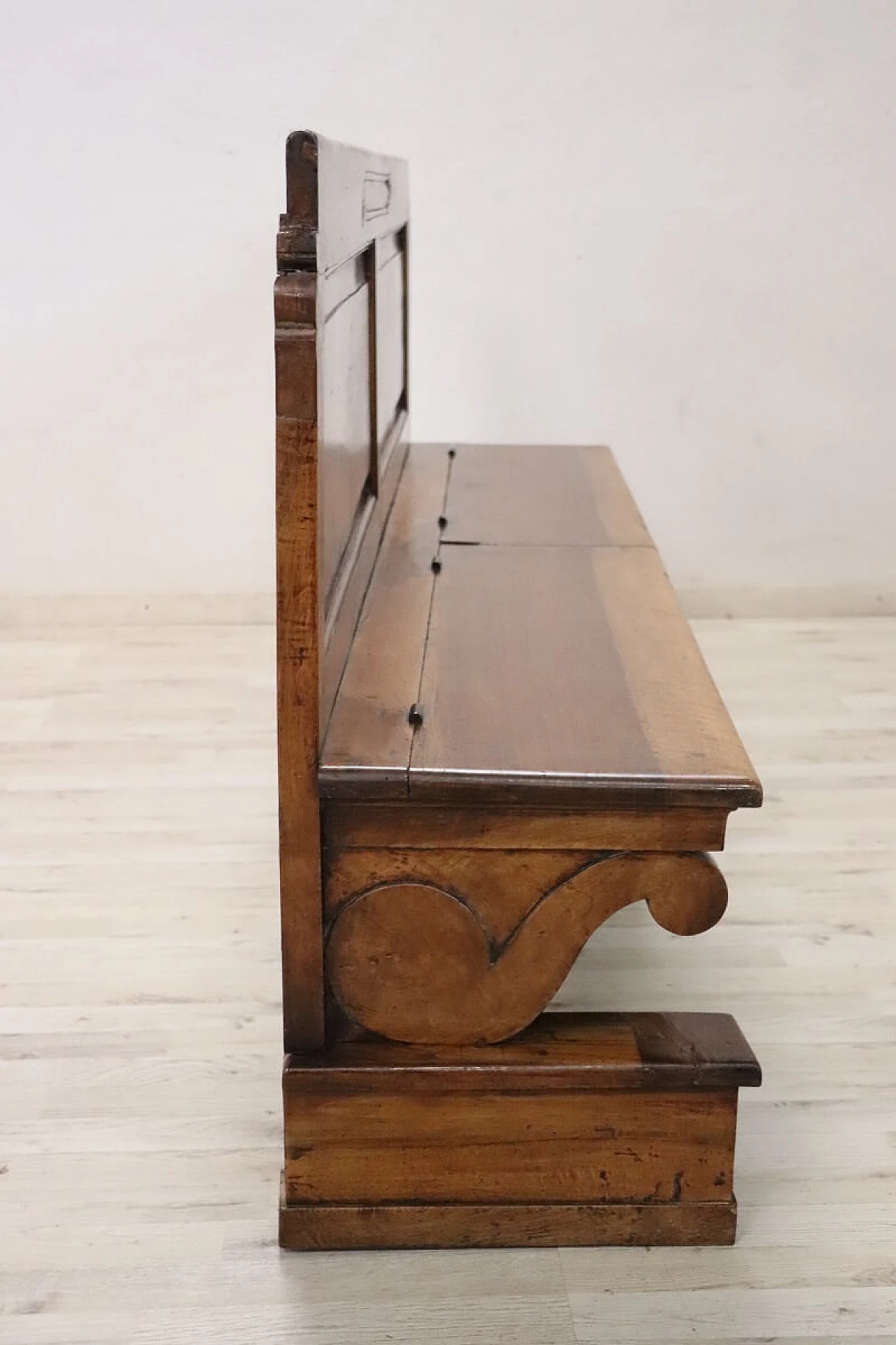 Solid walnut bench, 19th century 12