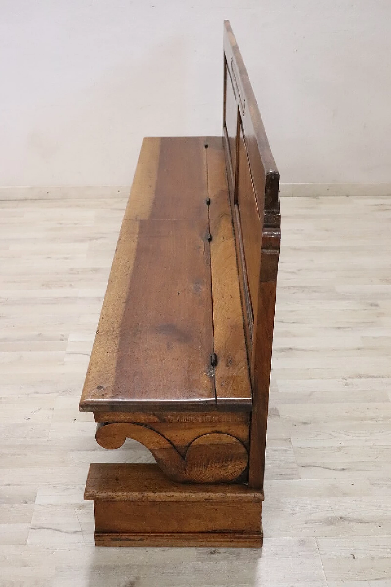 Solid walnut bench, 19th century 14