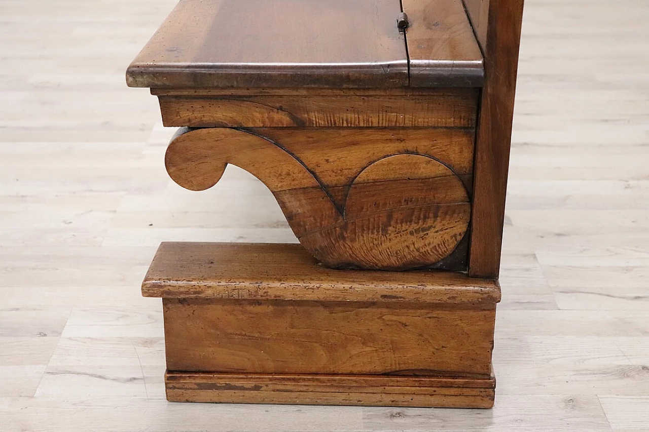 Solid walnut bench, 19th century 15