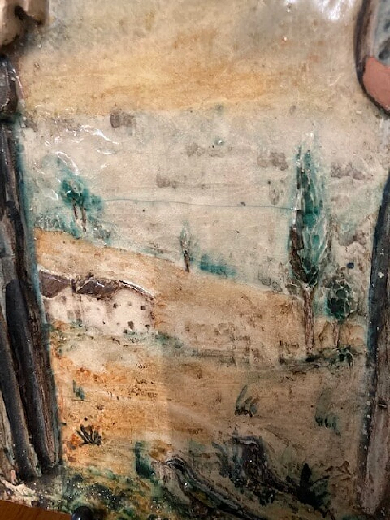 Polychrome majolica plaque with Saint Francis of Assisi, early 20th century 8