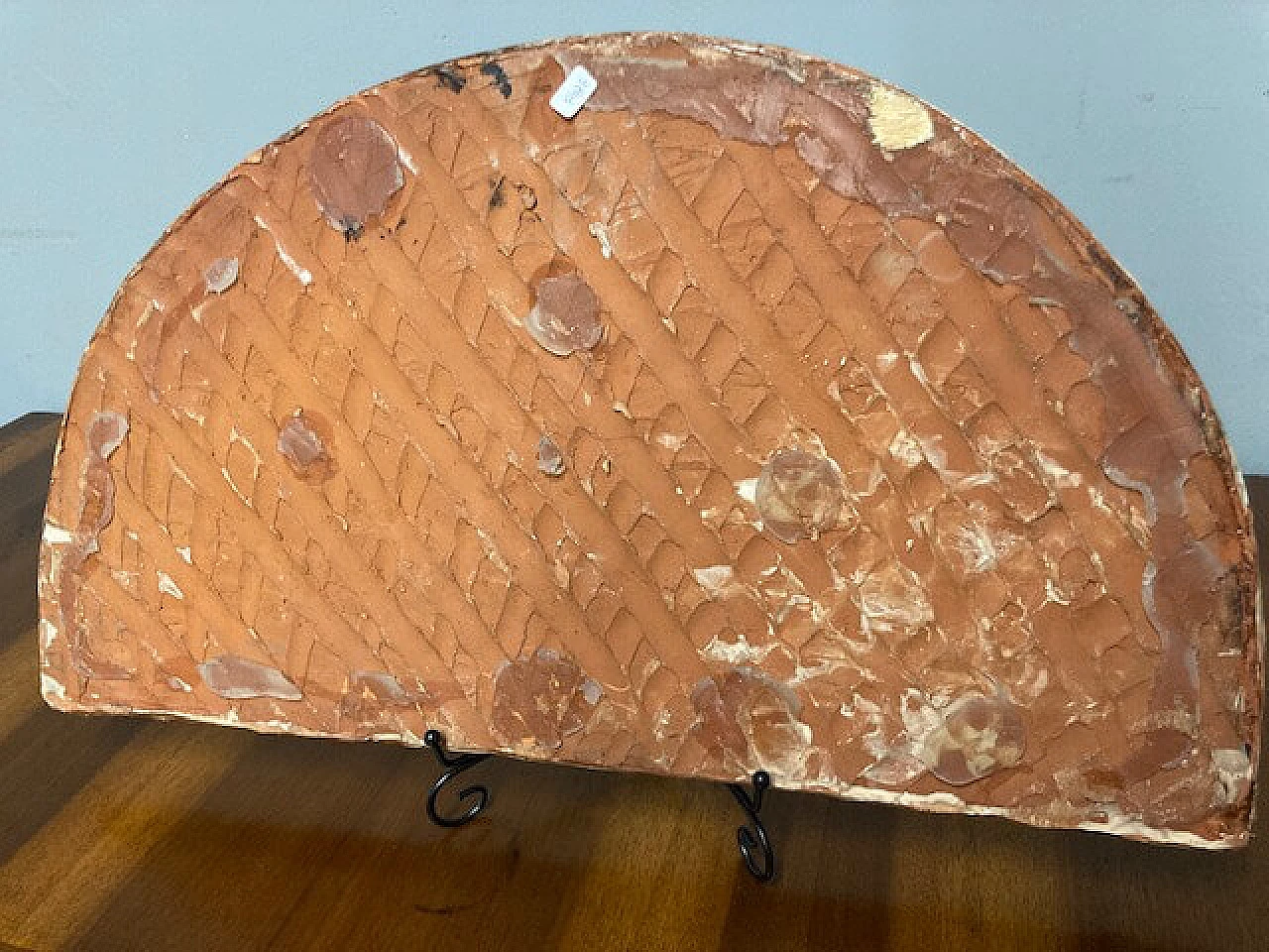 Polychrome majolica plaque with Saint Francis of Assisi, early 20th century 9