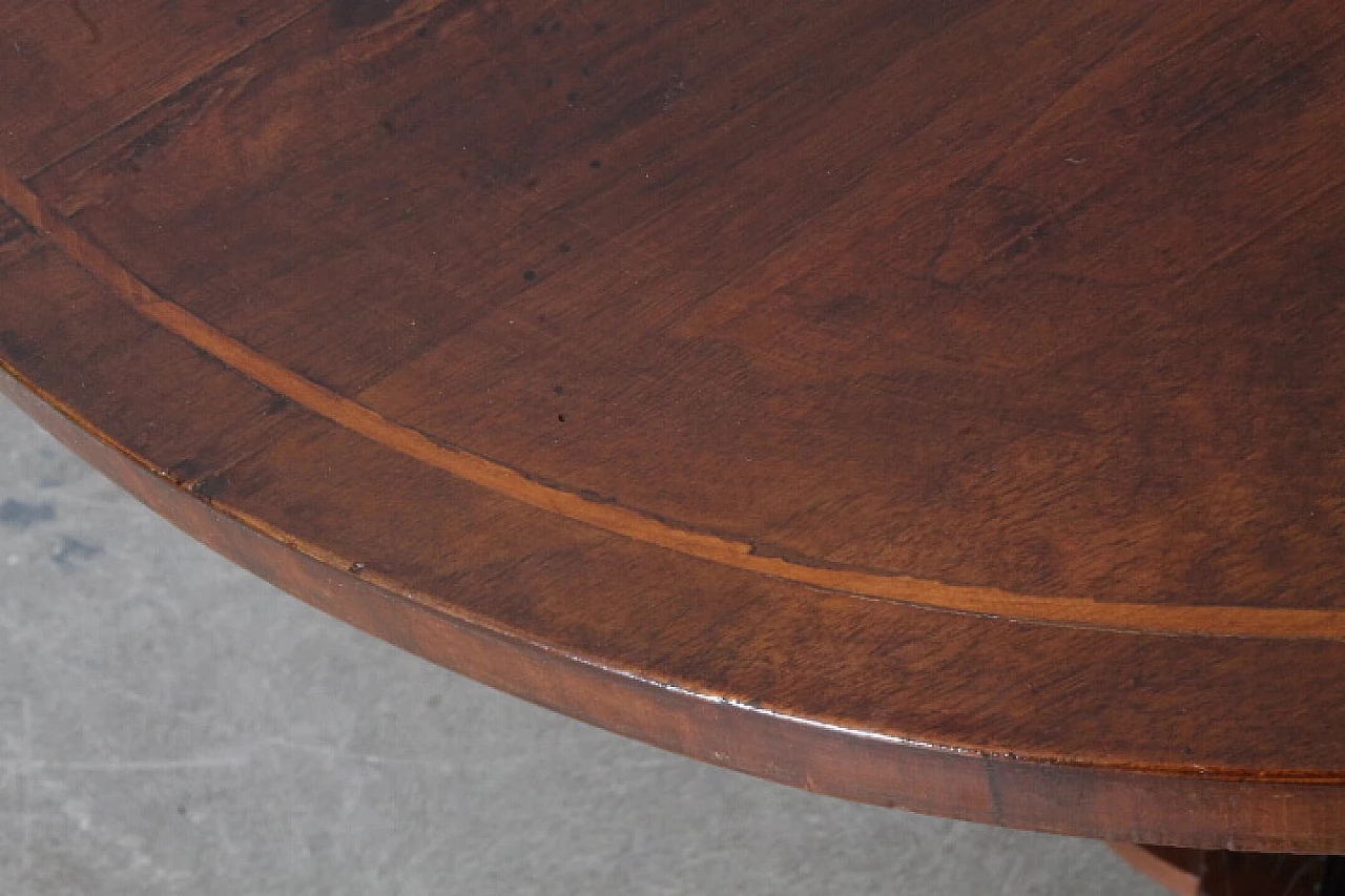 Umbrian Charles X solid walnut table with inlays, mid-19th century 8