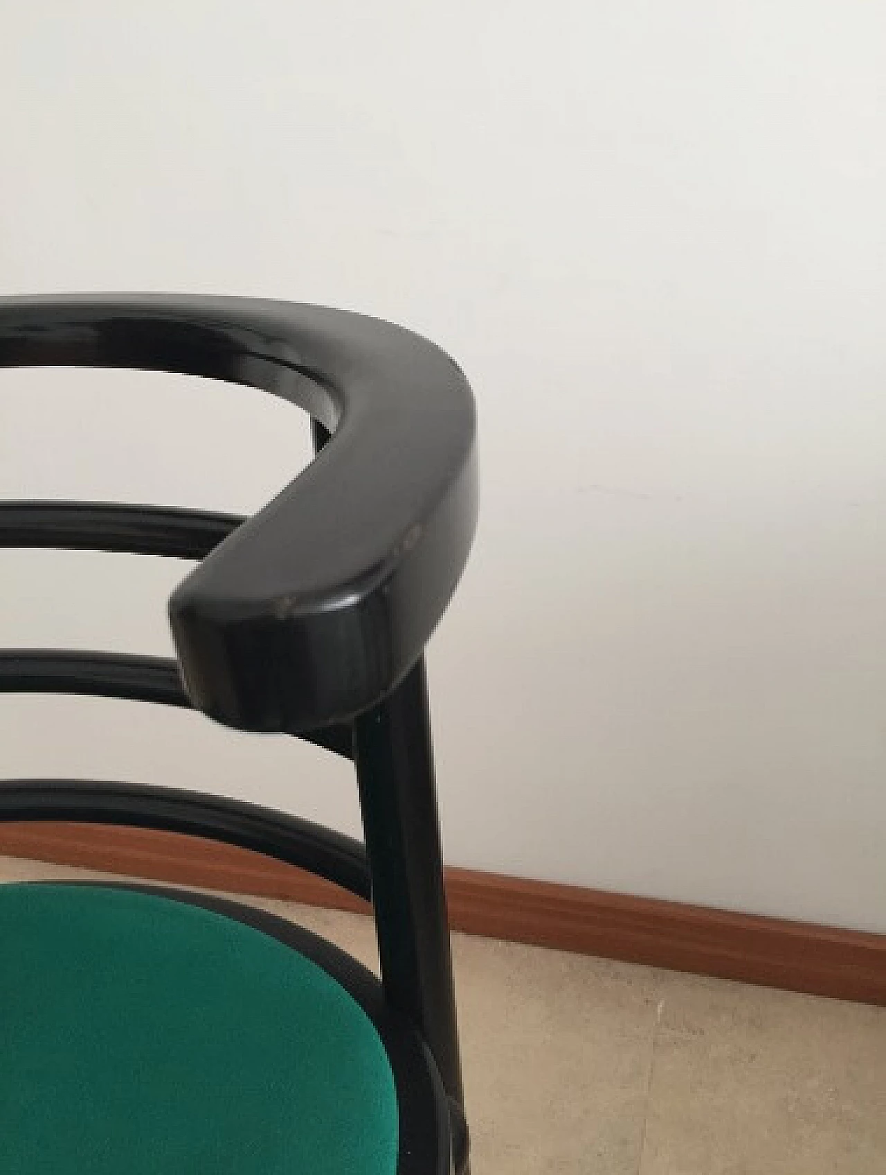 Pair of Fledermaus chairs in black lacquered wood by Josef Hoffmann for Alivar, 1980s 11