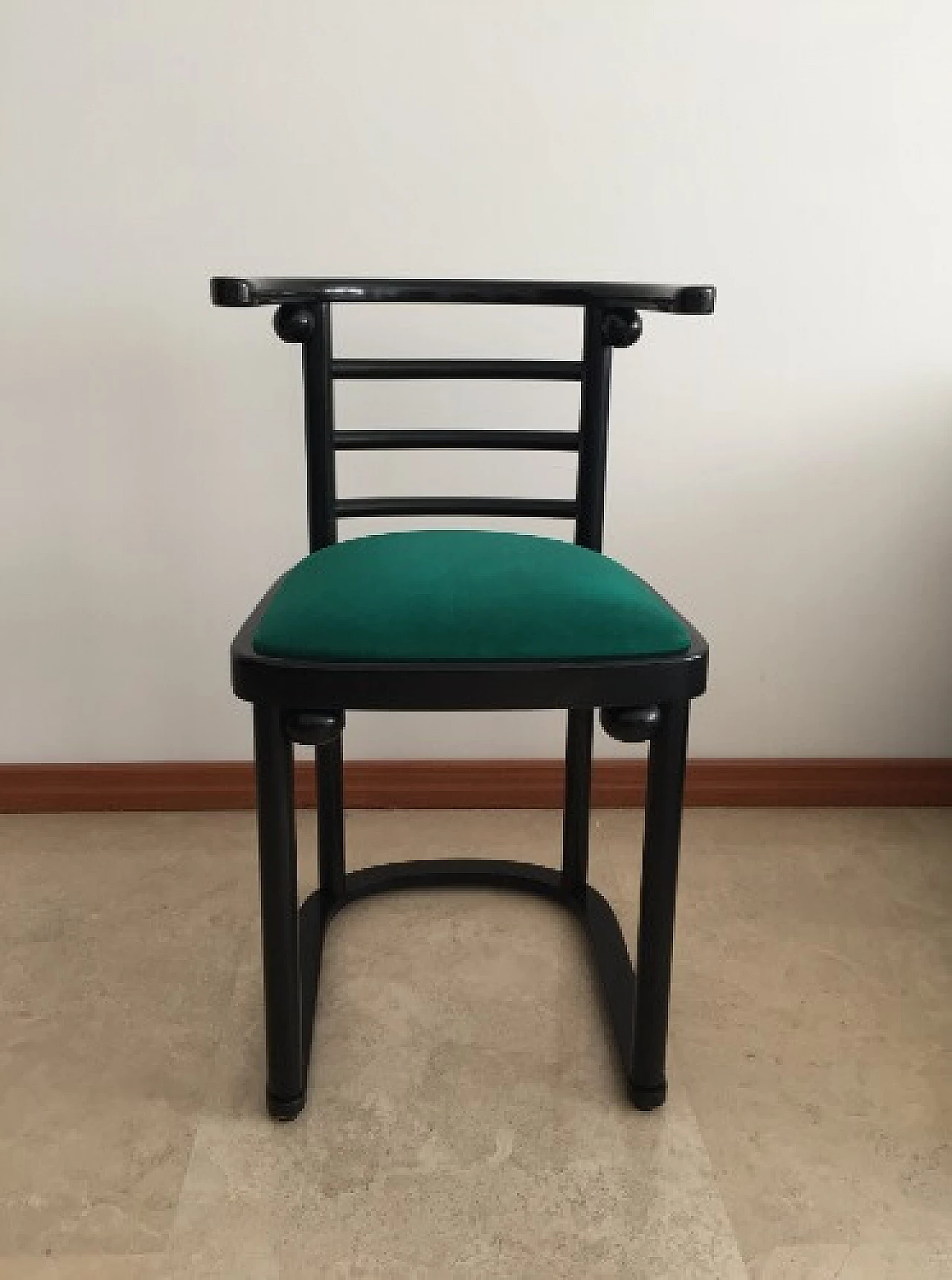 Pair of Fledermaus chairs in black lacquered wood by Josef Hoffmann for Alivar, 1980s 19