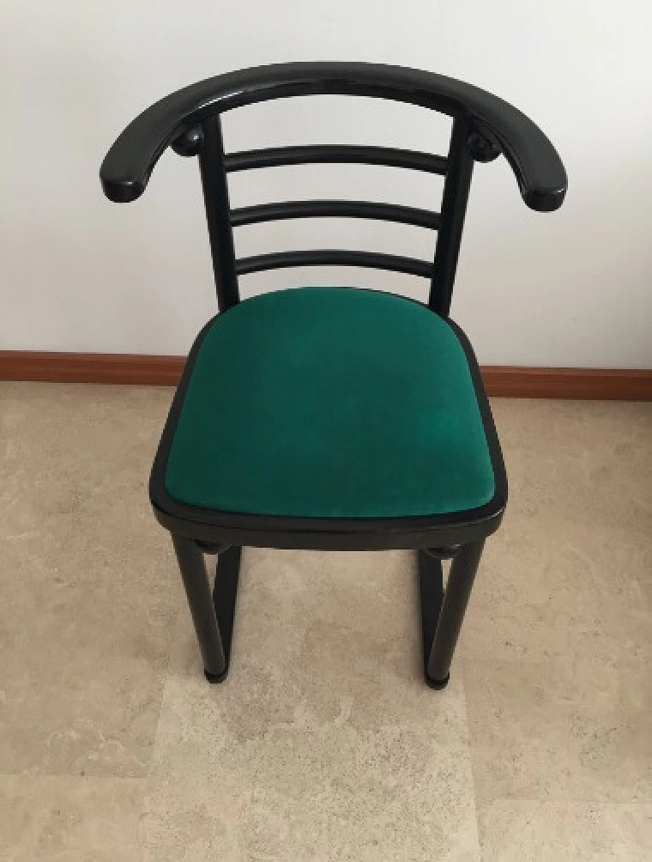 Pair of Fledermaus chairs in black lacquered wood by Josef Hoffmann for Alivar, 1980s 20