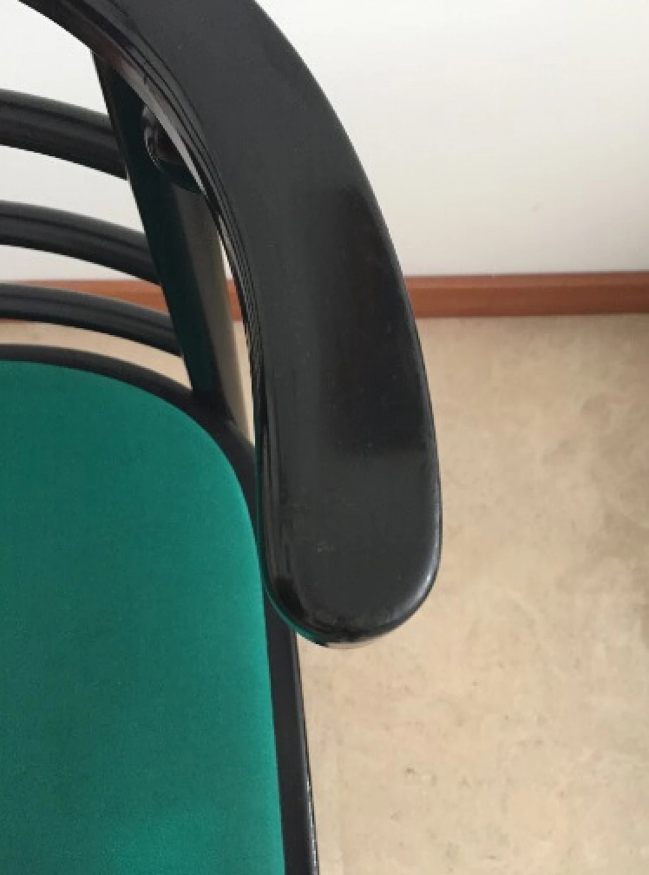 Pair of Fledermaus chairs in black lacquered wood by Josef Hoffmann for Alivar, 1980s 25