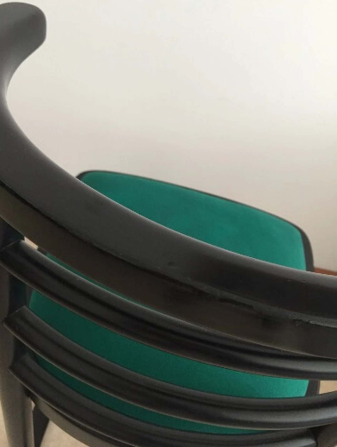 Pair of Fledermaus chairs in black lacquered wood by Josef Hoffmann for Alivar, 1980s 29