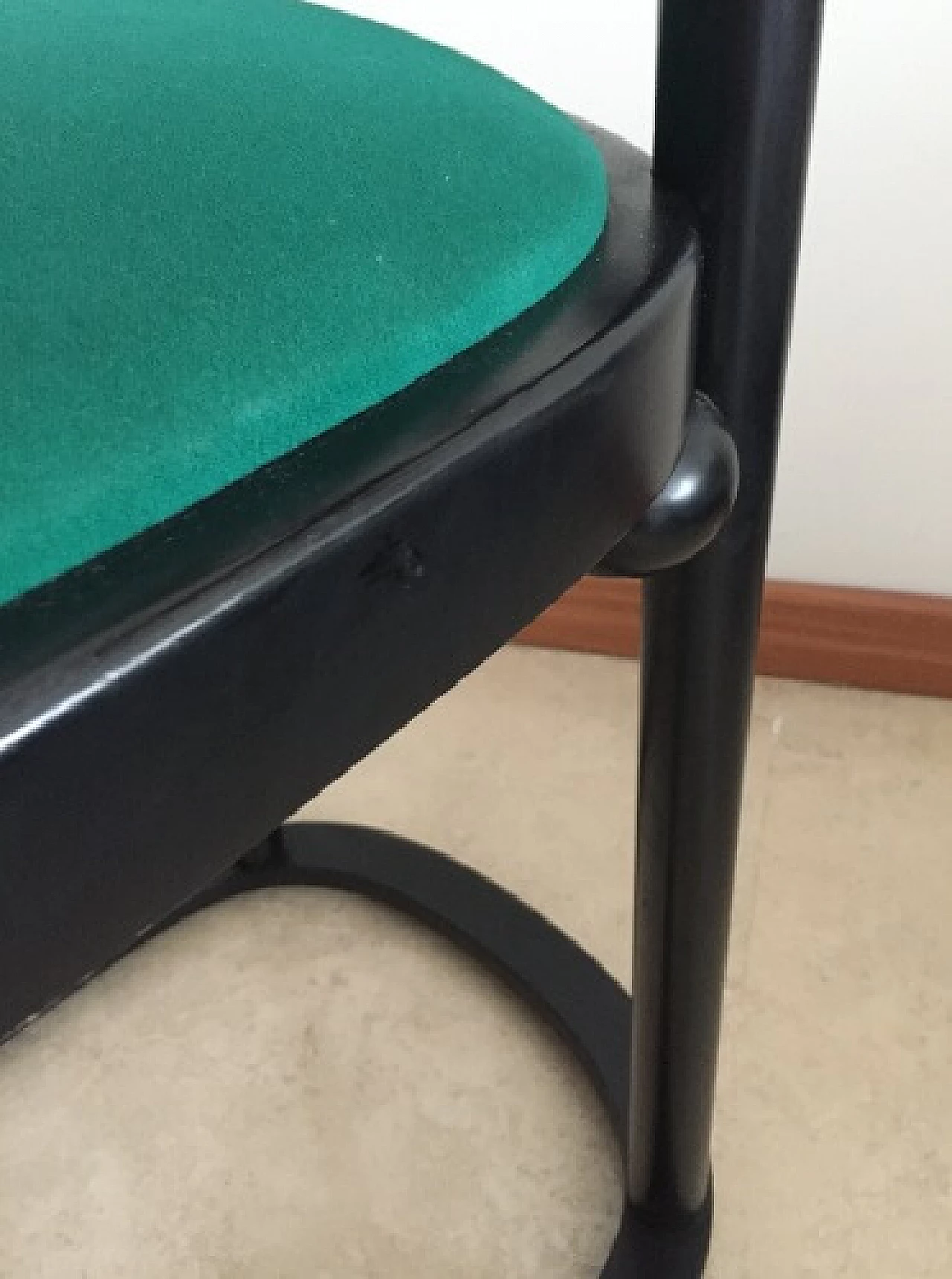 Pair of Fledermaus chairs in black lacquered wood by Josef Hoffmann for Alivar, 1980s 31