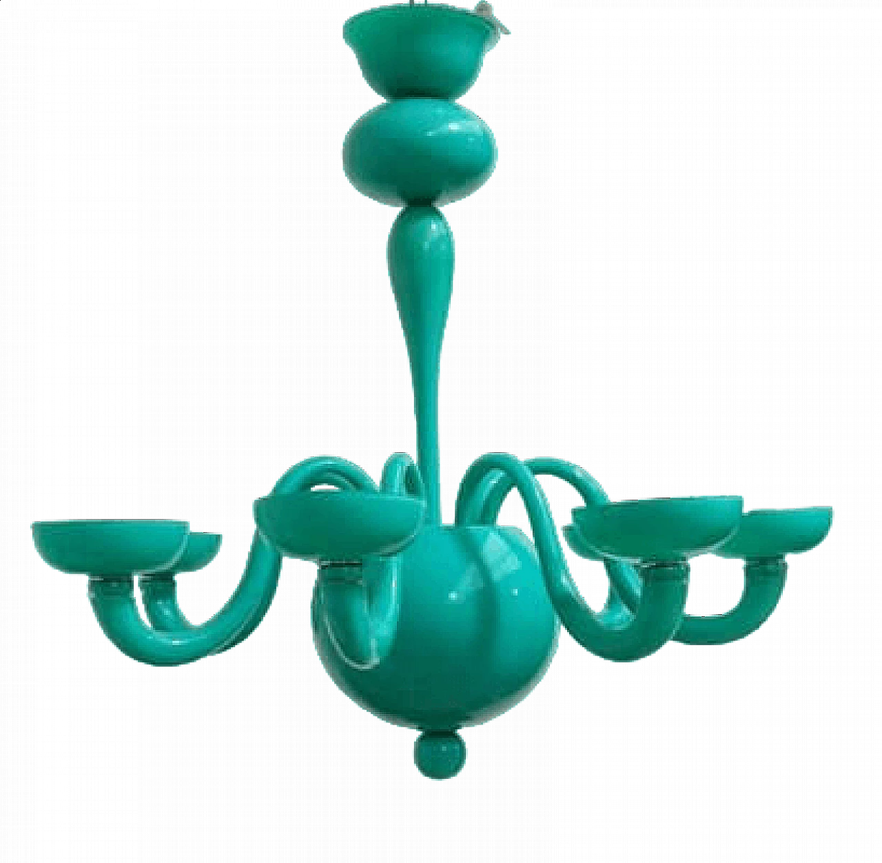 Green Murano glass chandelier by Leucos, 1990s 18