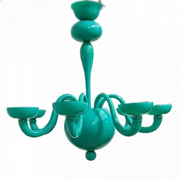 Green Murano glass chandelier by Leucos, 1990s