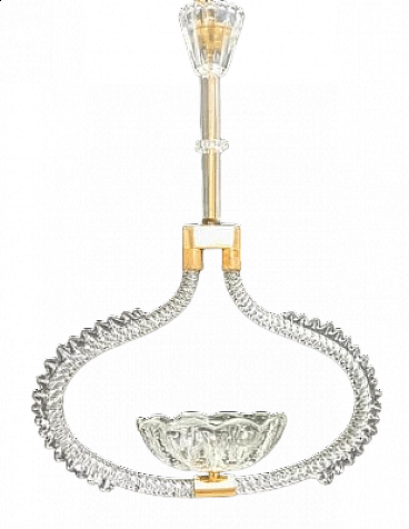 Handmade Murano glass chandelier by Barovier & Toso, 1950s