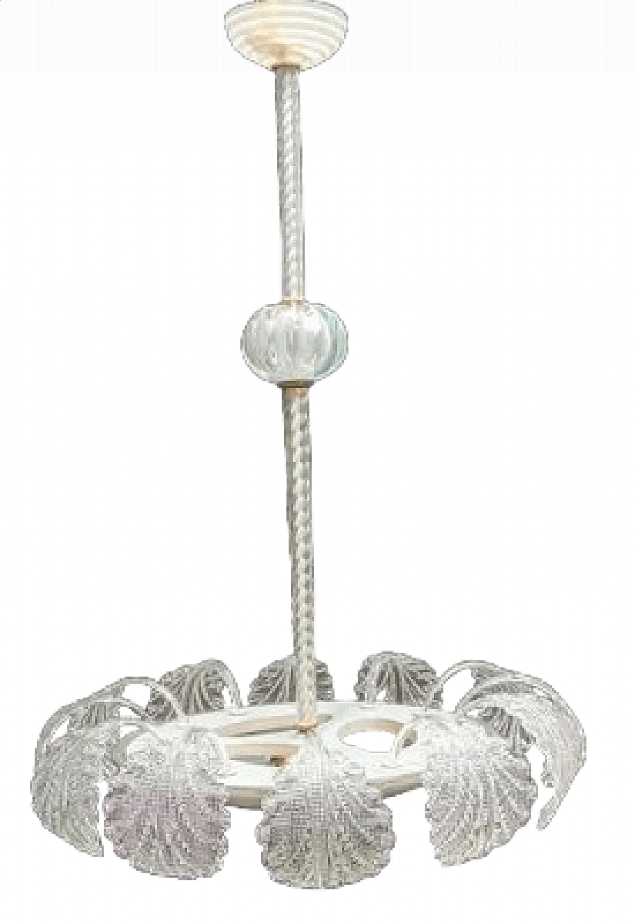 Lampadario in vetro di Murano con foglie di Barovier & Toso, anni '40 13
