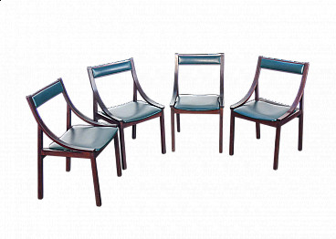 4 Wooden chairs by Carlo De Carli for Sormani, 1960s