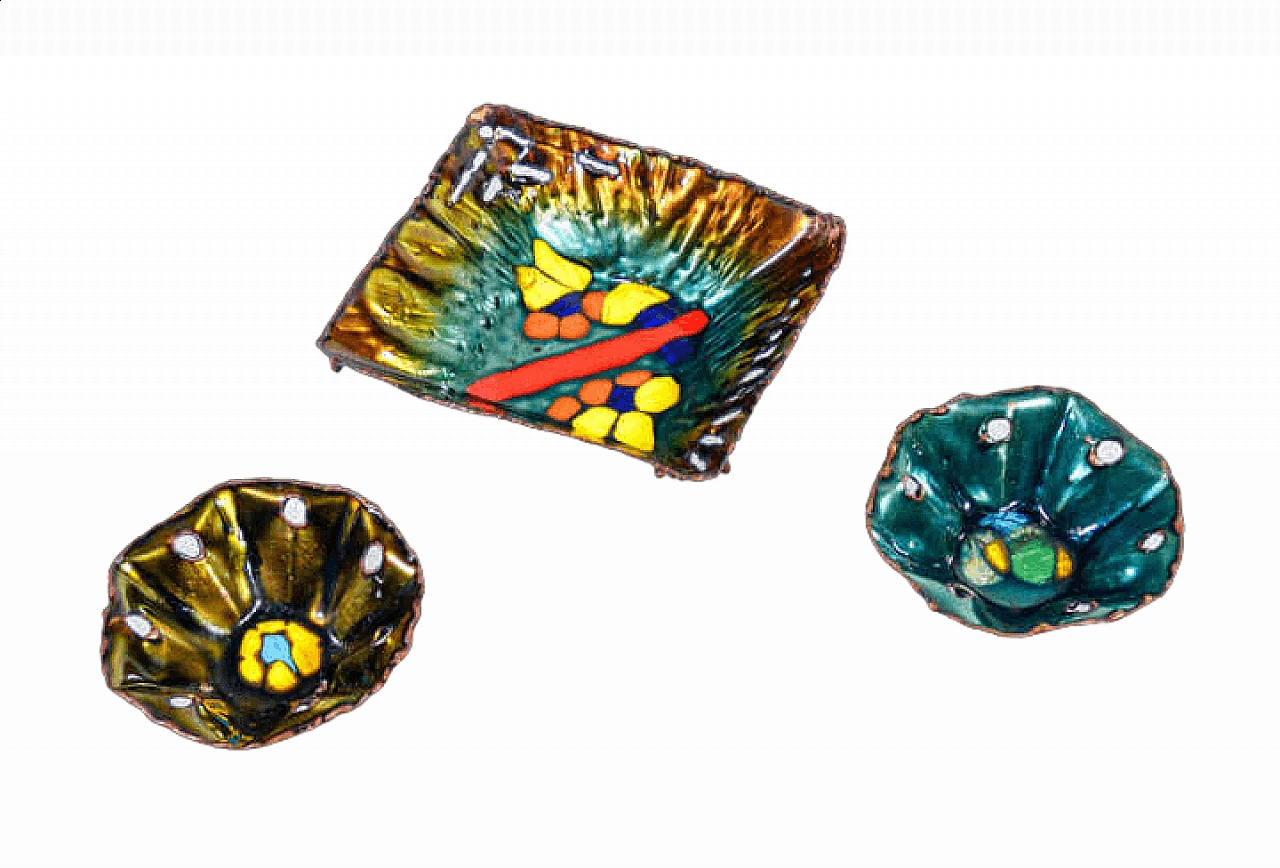 3 Svuotatasche in rame smaltato di Studio Laurana, anni '70 12