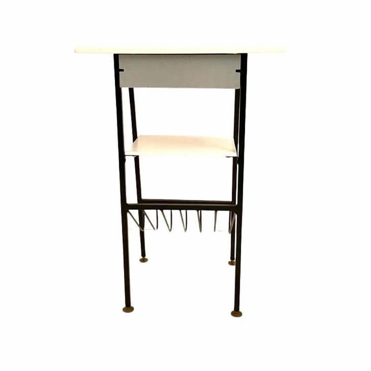 Painted iron console table with magazine rack, 1950s 4