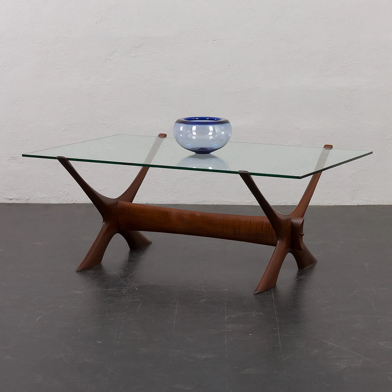 Tavolino in teak e vetro di Illum Wikkelsø per CF Christensen, anni '60 1