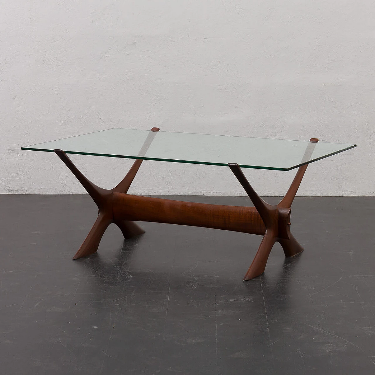 Tavolino in teak e vetro di Illum Wikkelsø per CF Christensen, anni '60 2