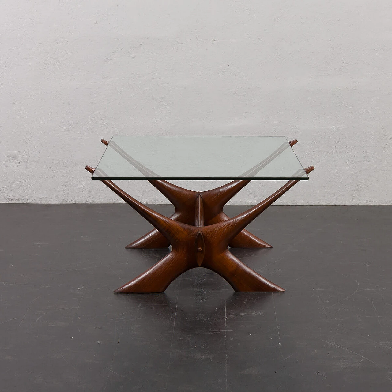 Tavolino in teak e vetro di Illum Wikkelsø per CF Christensen, anni '60 3