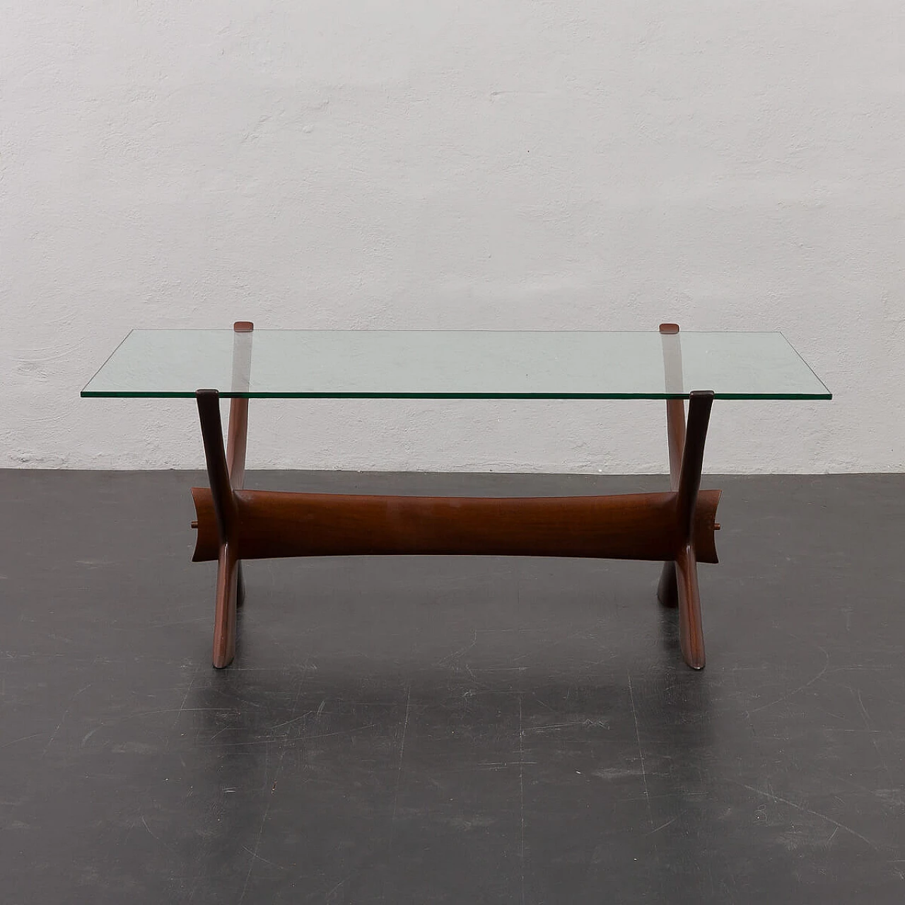Tavolino in teak e vetro di Illum Wikkelsø per CF Christensen, anni '60 4
