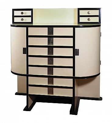 Cassettiera in legno verniciato nello stile di Joseph Hoffmann, anni '70