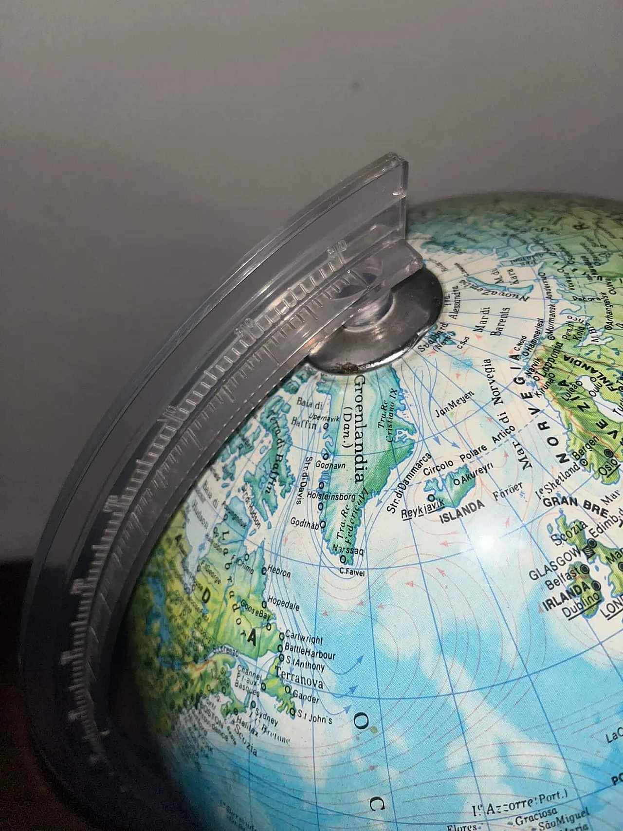 Lampada da tavolo a mappamondo, anni '70 5